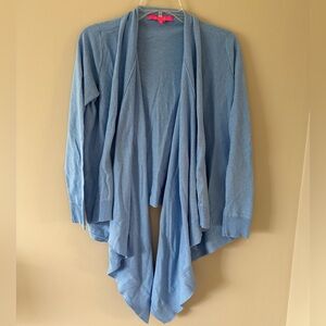 Lilly Pulitzer Women's Blue Waterfall Cotton Open Cardigan - Size S
